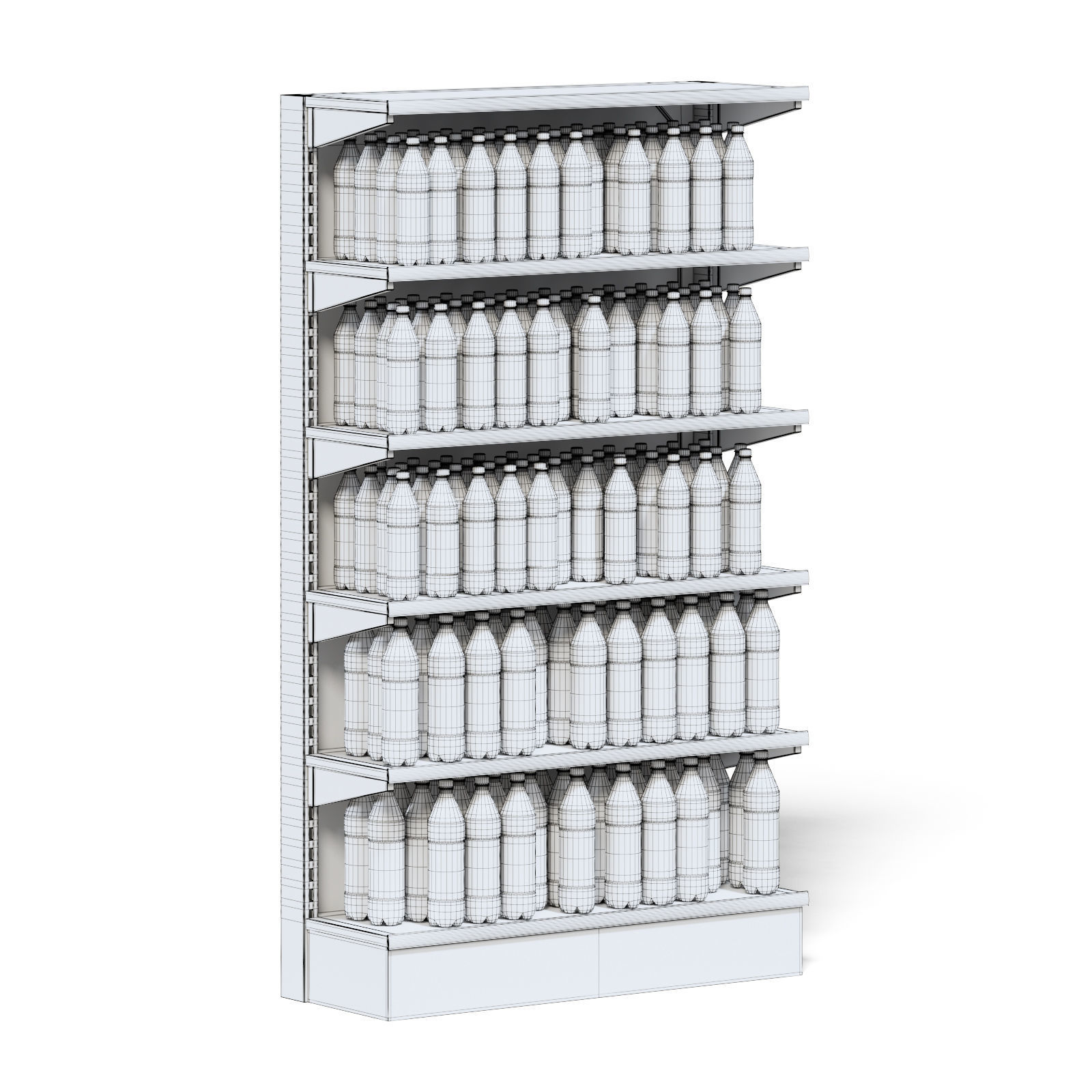 Market Shelf 3D Model - Water 3D model_1
