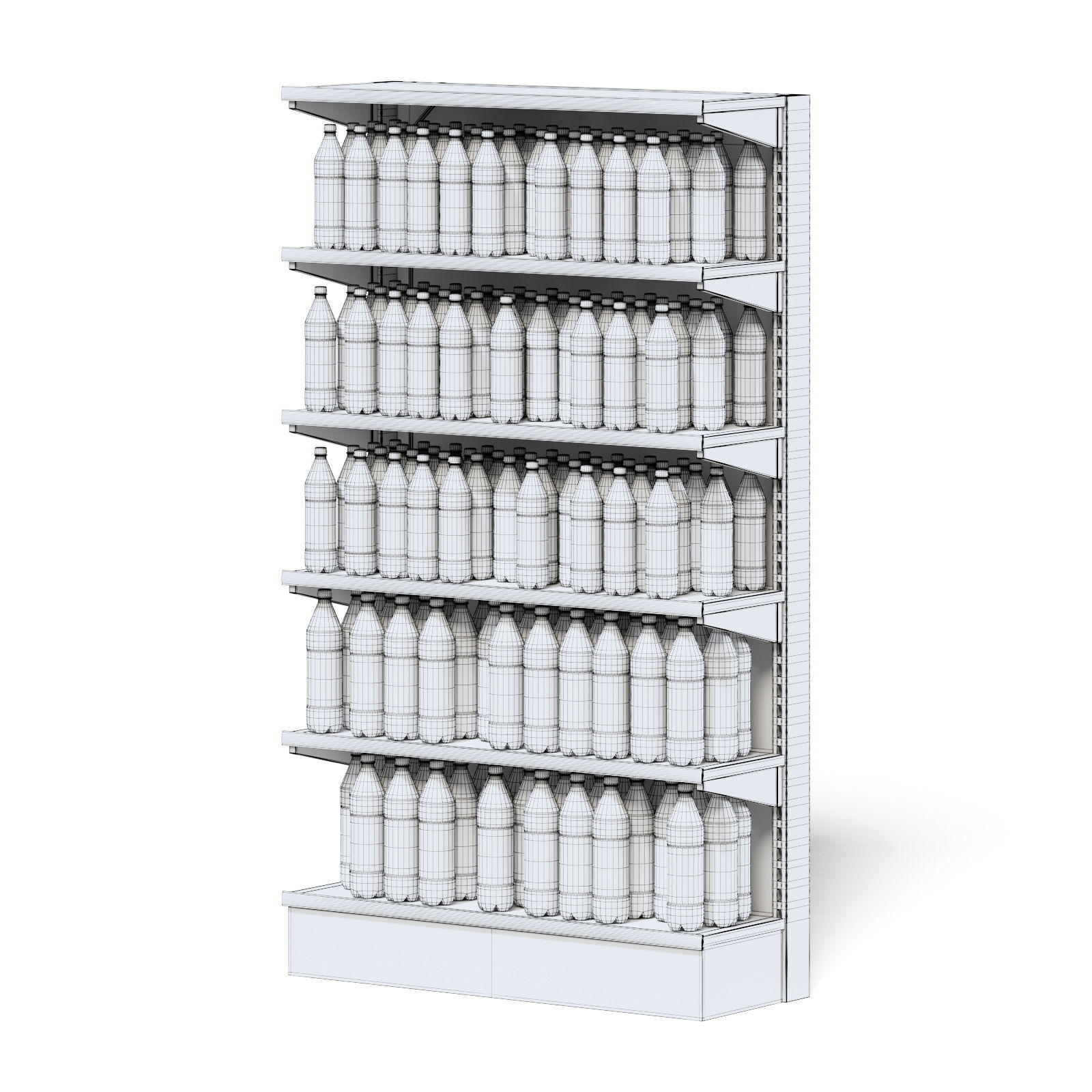 Market Shelf 3D Model - Water 3D model_4