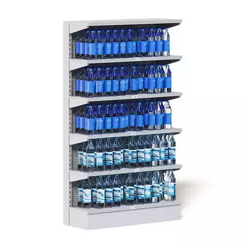 Market Shelf 3D Model - Water 3D model Market Shelf 3D Model - Water 3D model