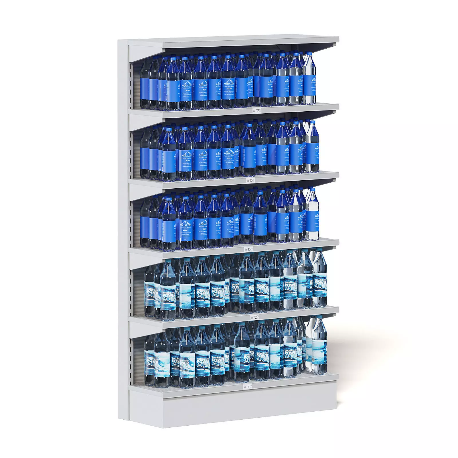 Market Shelf 3D Model - Water 3D model_0