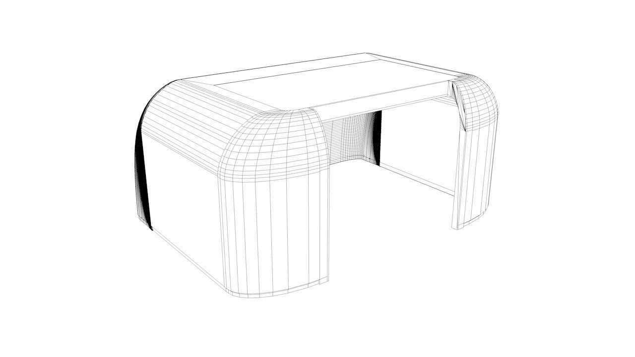 Computer Desk Free 3D model_3