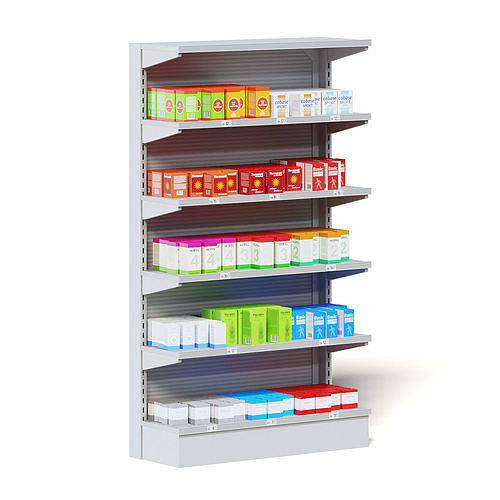 Market Shelf 3D Model - Medicine 3D model