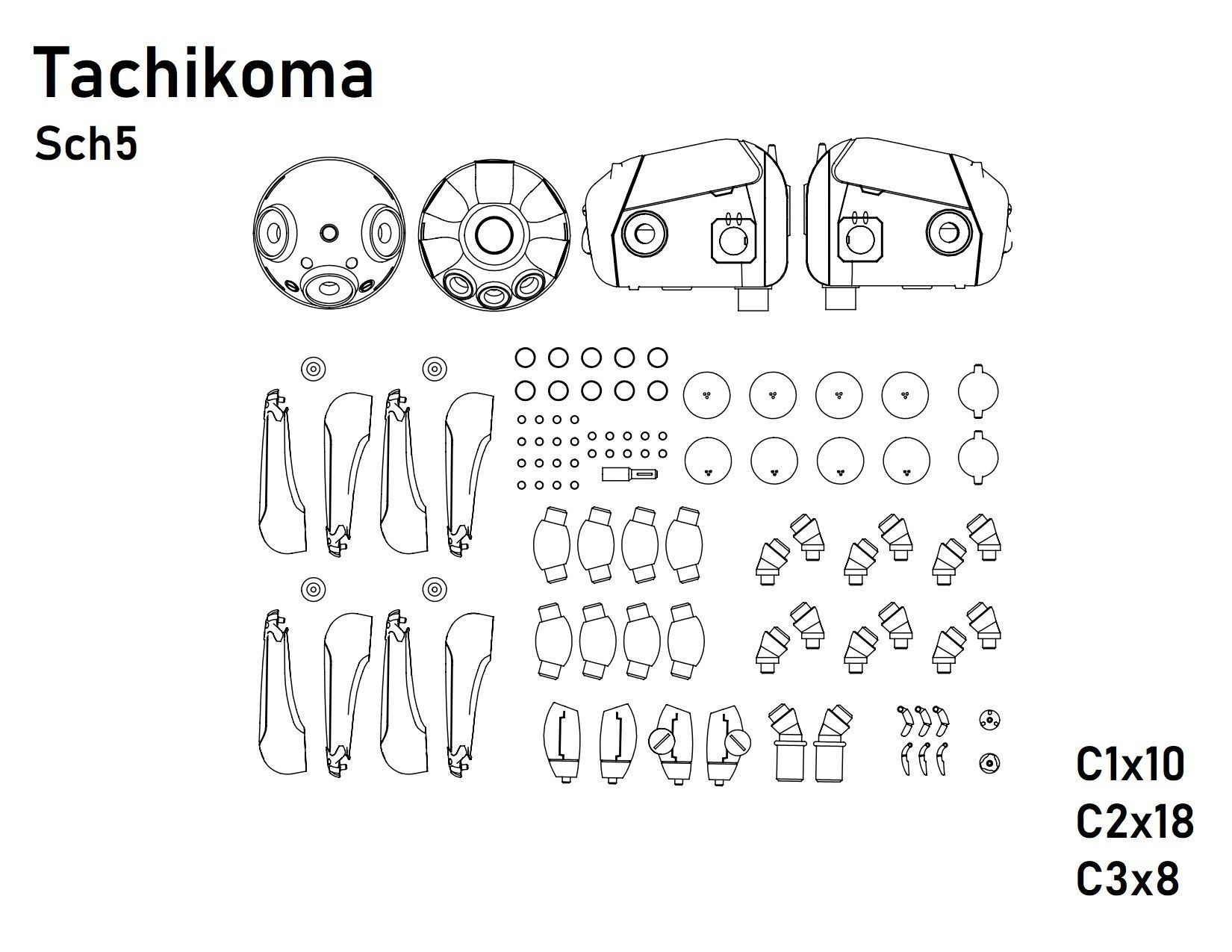 Tachikoma 3D print model_12