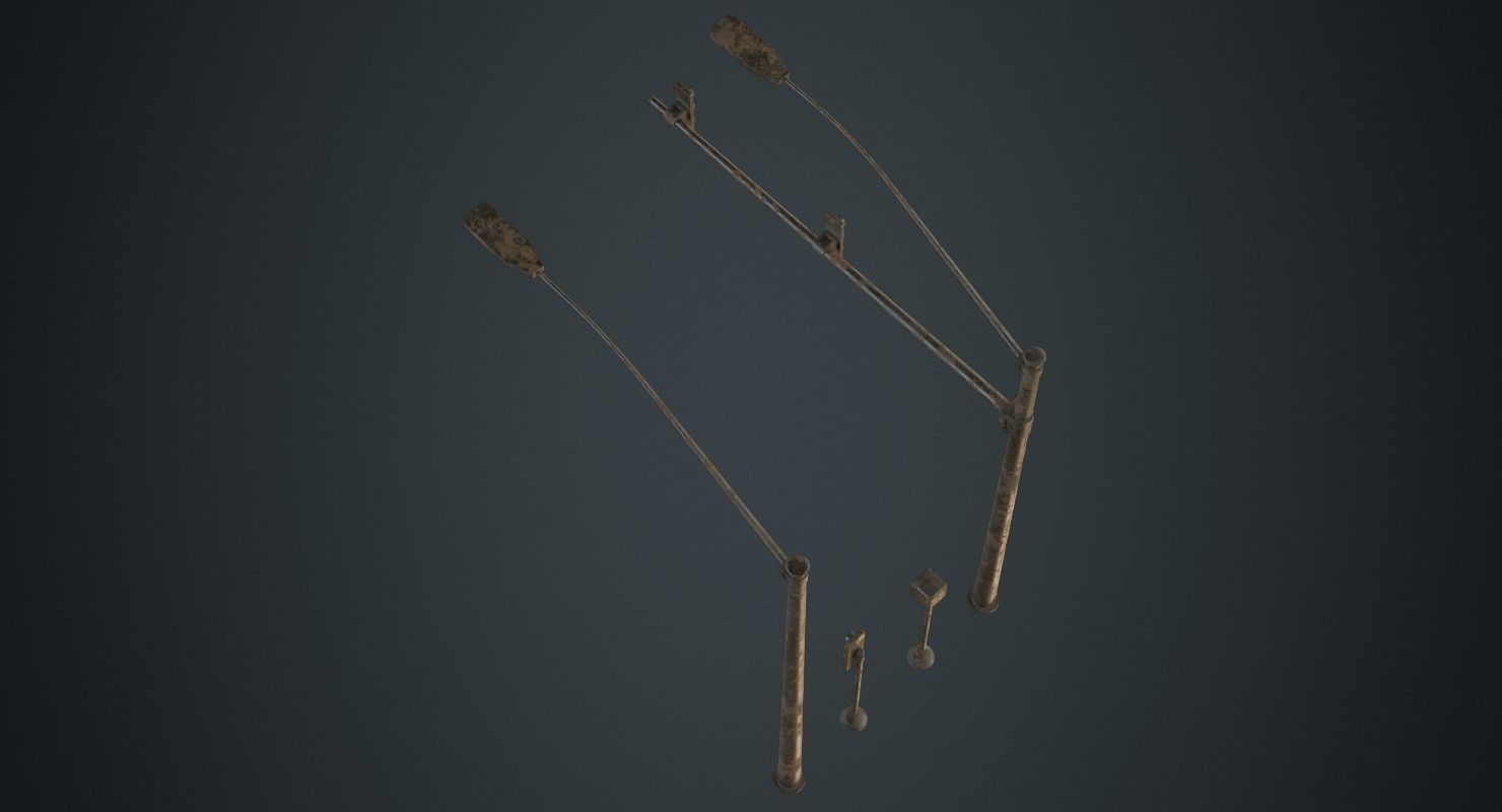 Stop Light 1C Low-poly 3D model_3