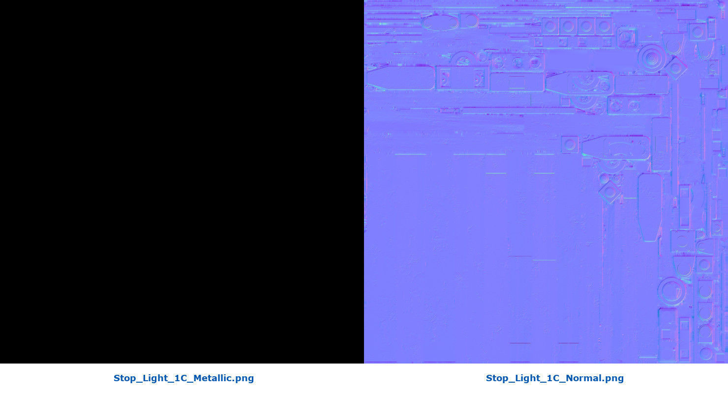 Stop Light 1C Low-poly 3D model_18