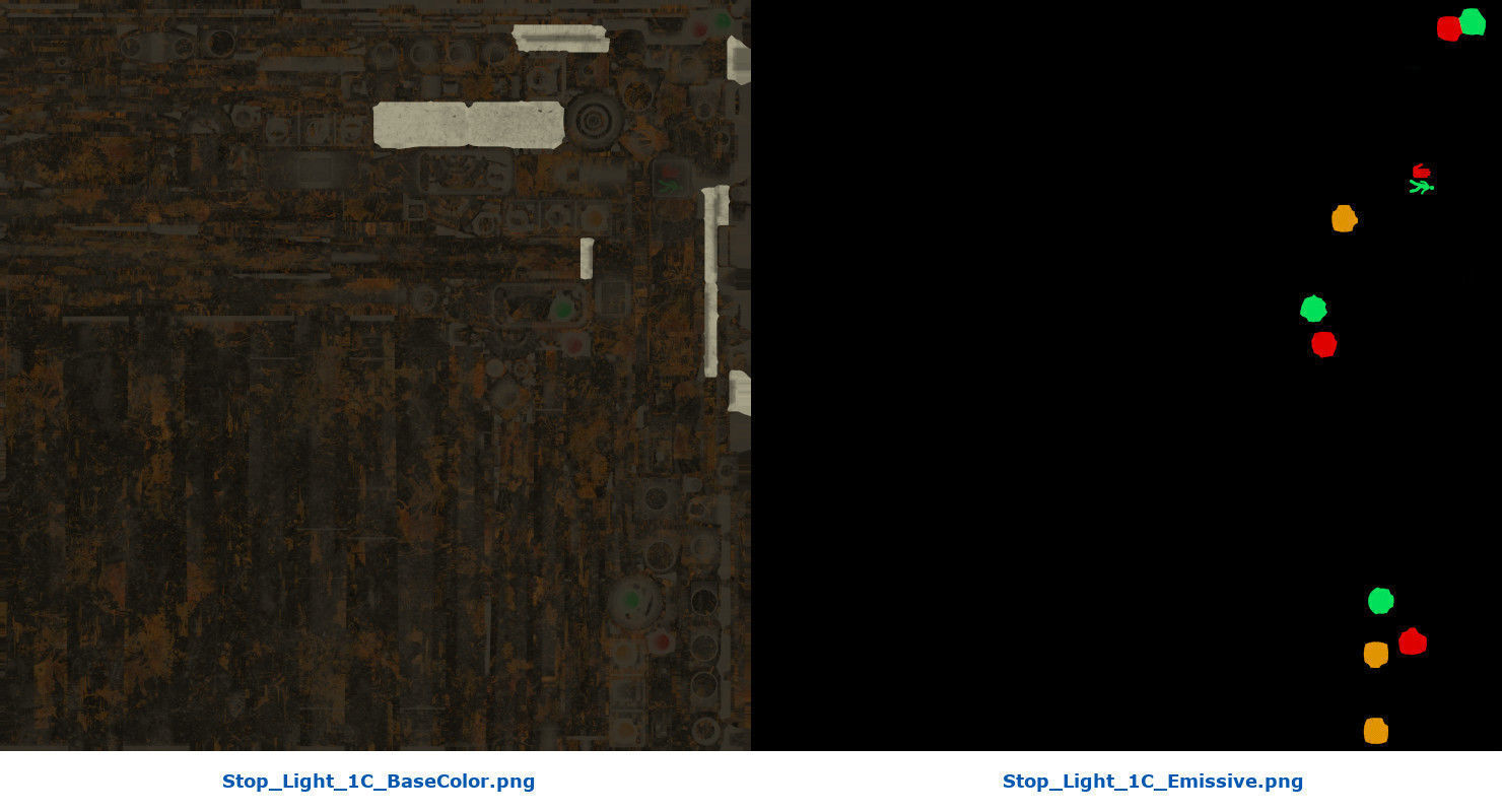 Stop Light 1C Low-poly 3D model_17