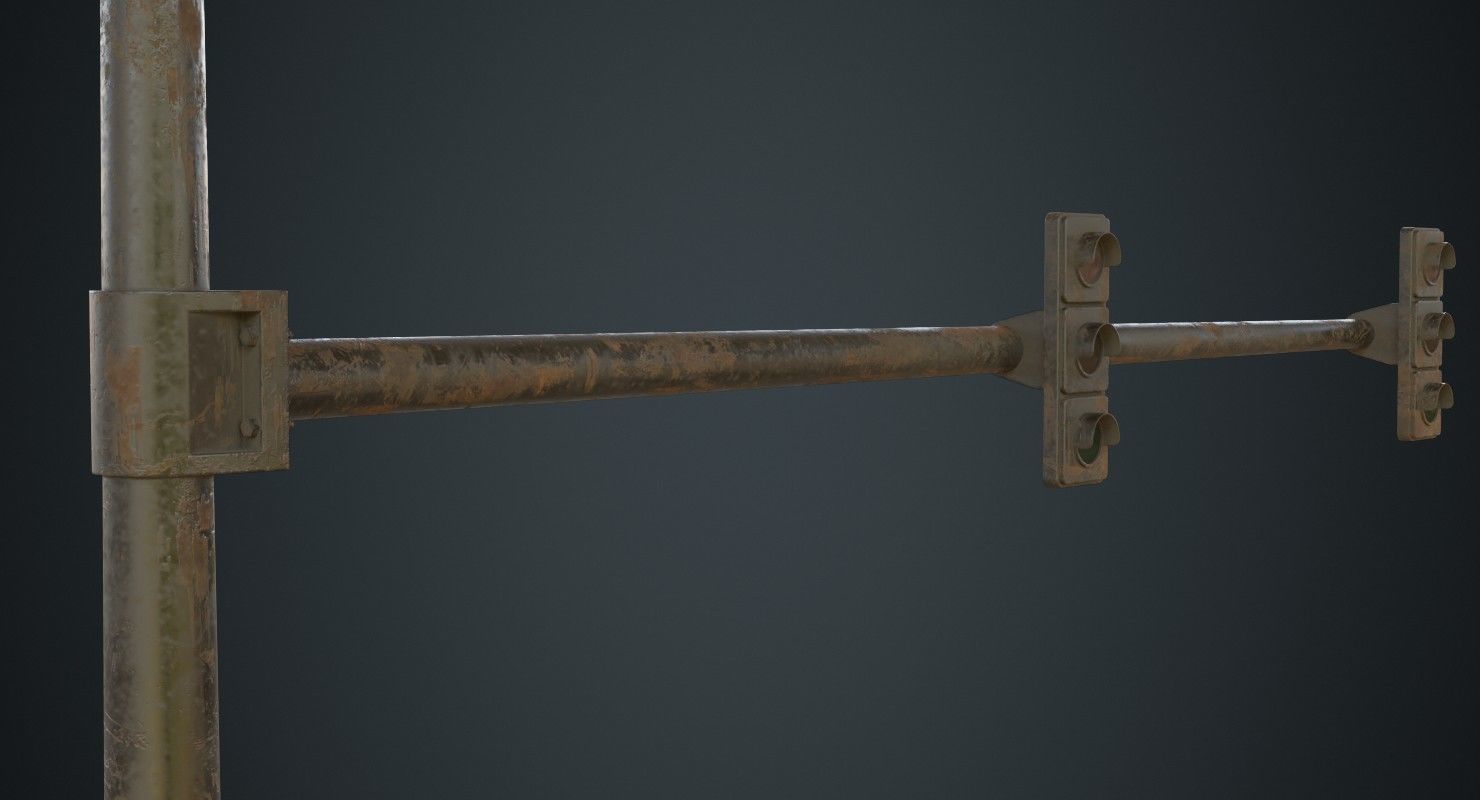 Stop Light 1C Low-poly 3D model_6