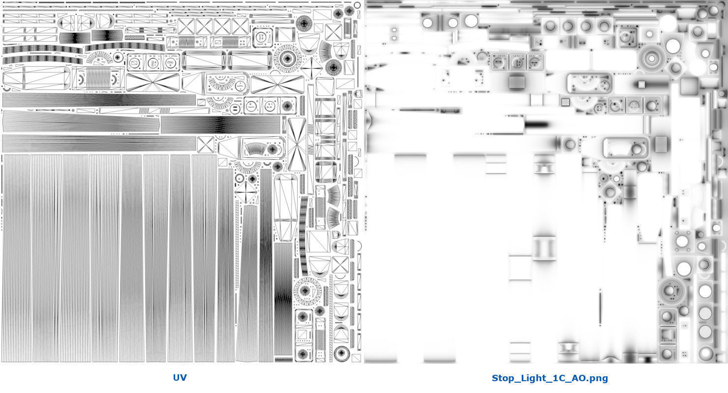 Stop Light 1C Low-poly 3D model_16