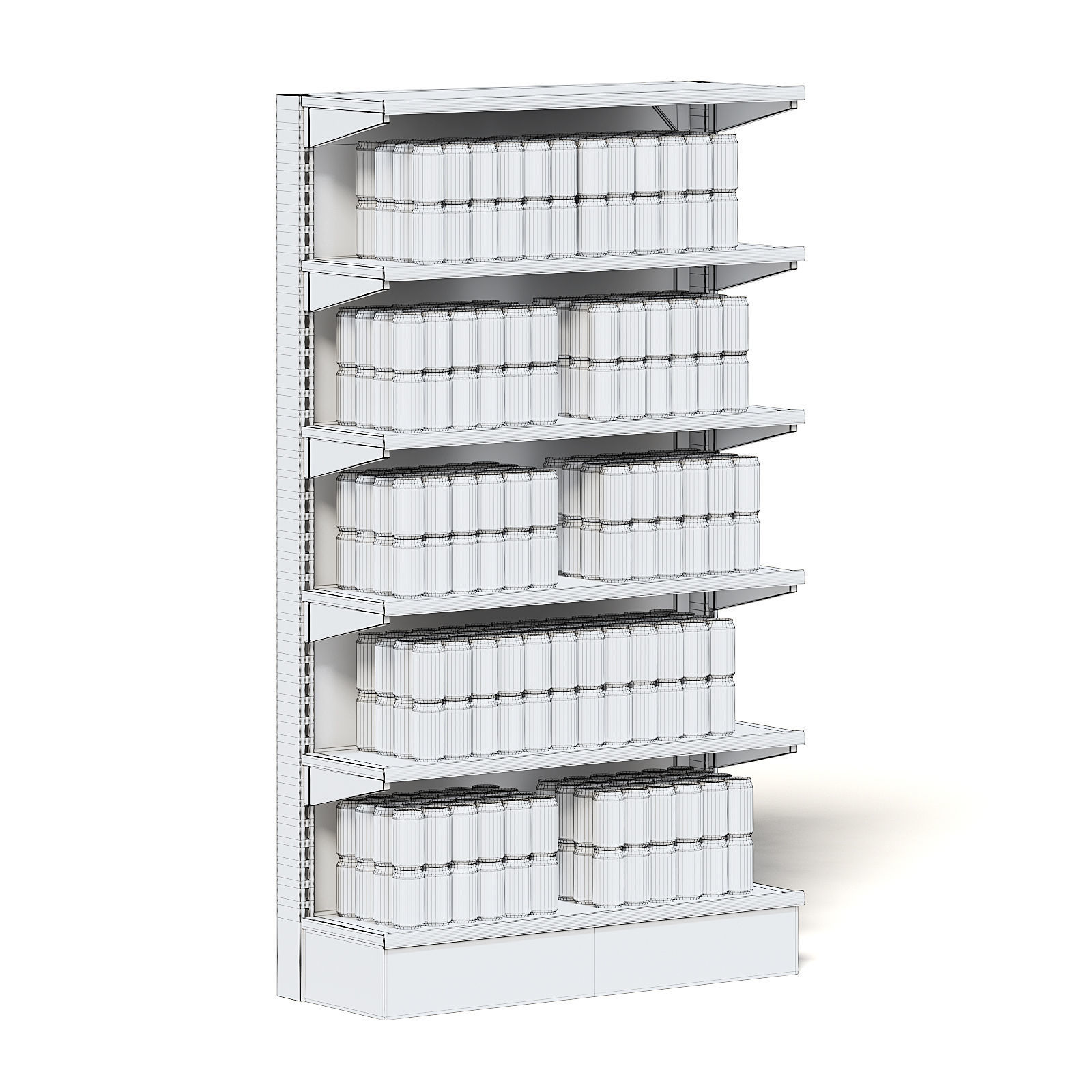 Market Shelf 3D Model - Canned Beer 3D model_1