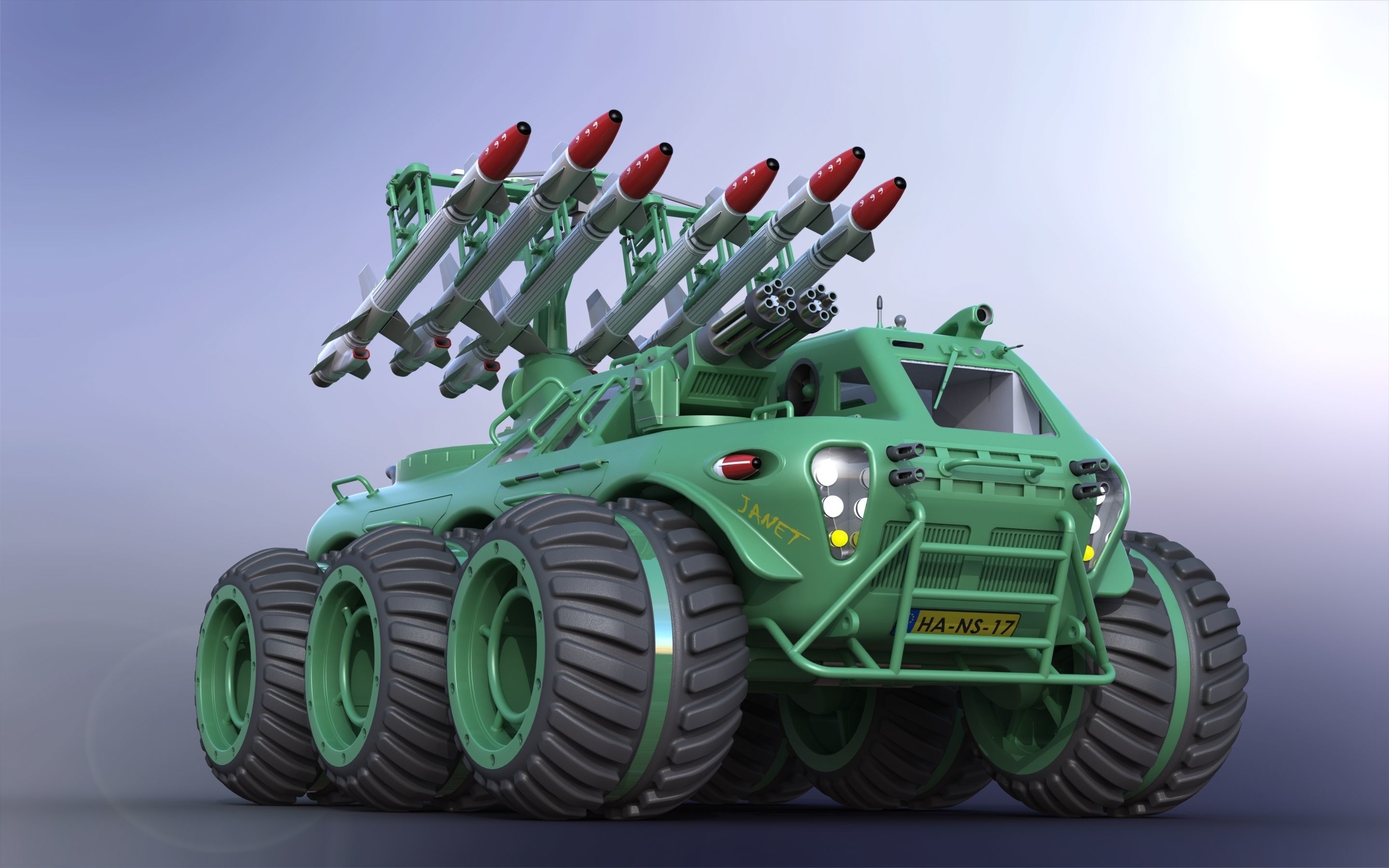 Land Missile armoured SUV tank  3D print model_3