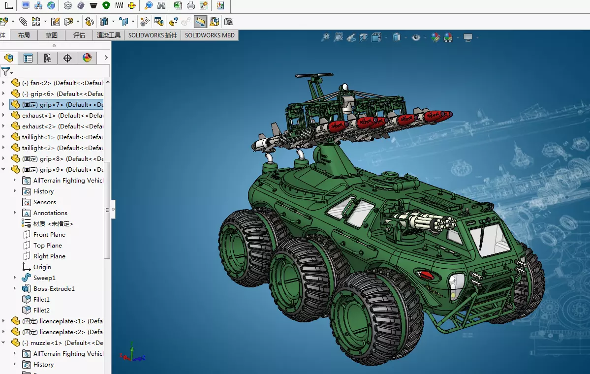 Land Missile armoured SUV tank  3D print model_0