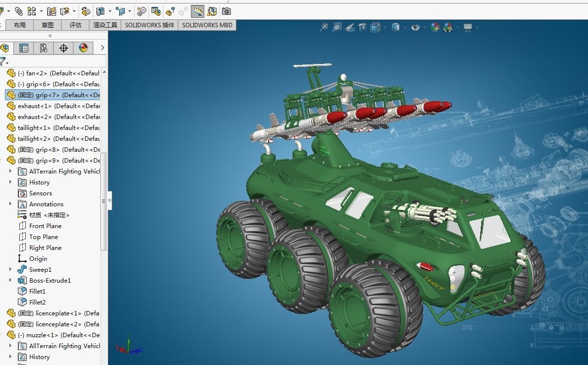 Land Missile armoured SUV tank  3D print model_1