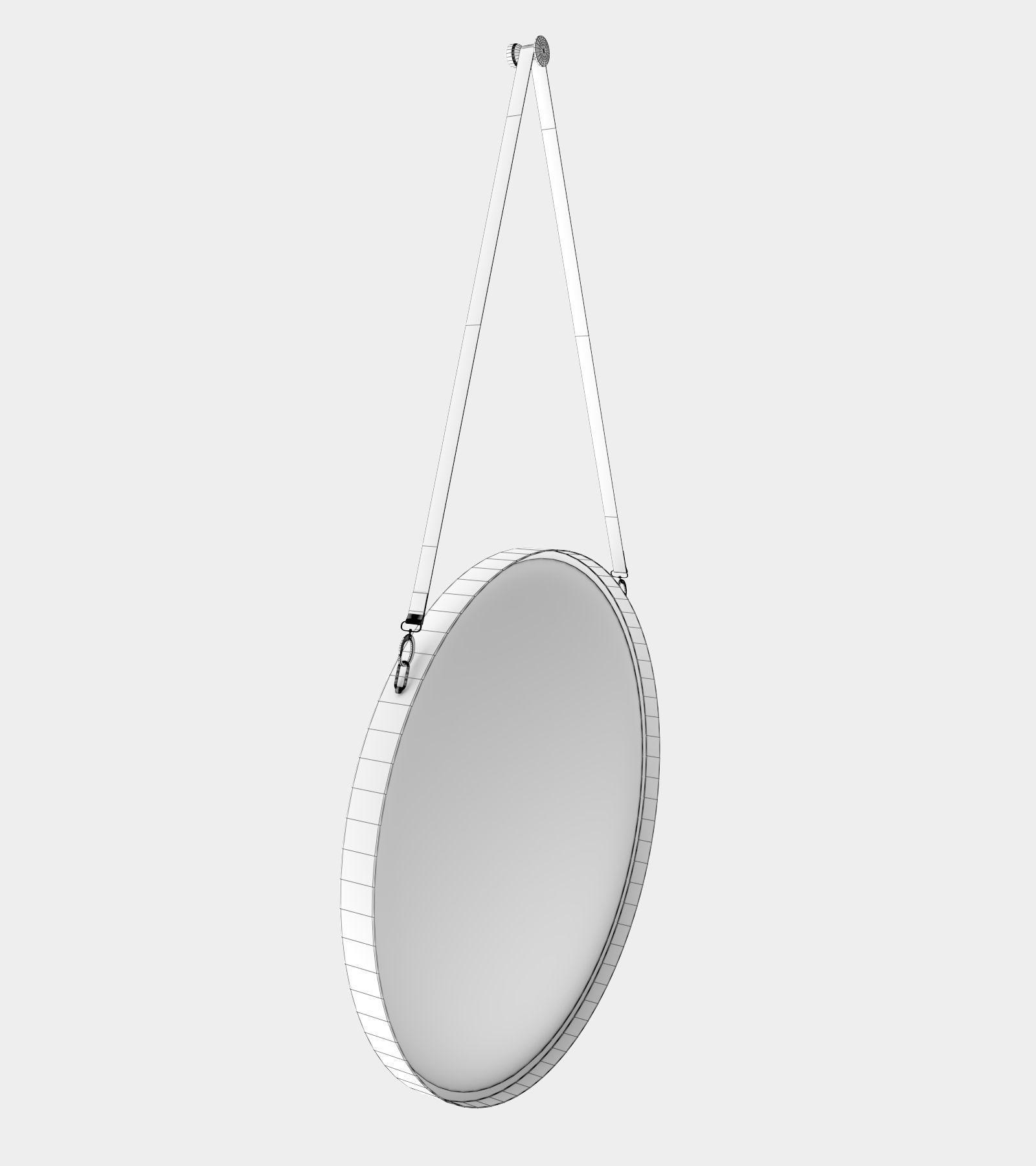 Round wall mirror 3D model_3
