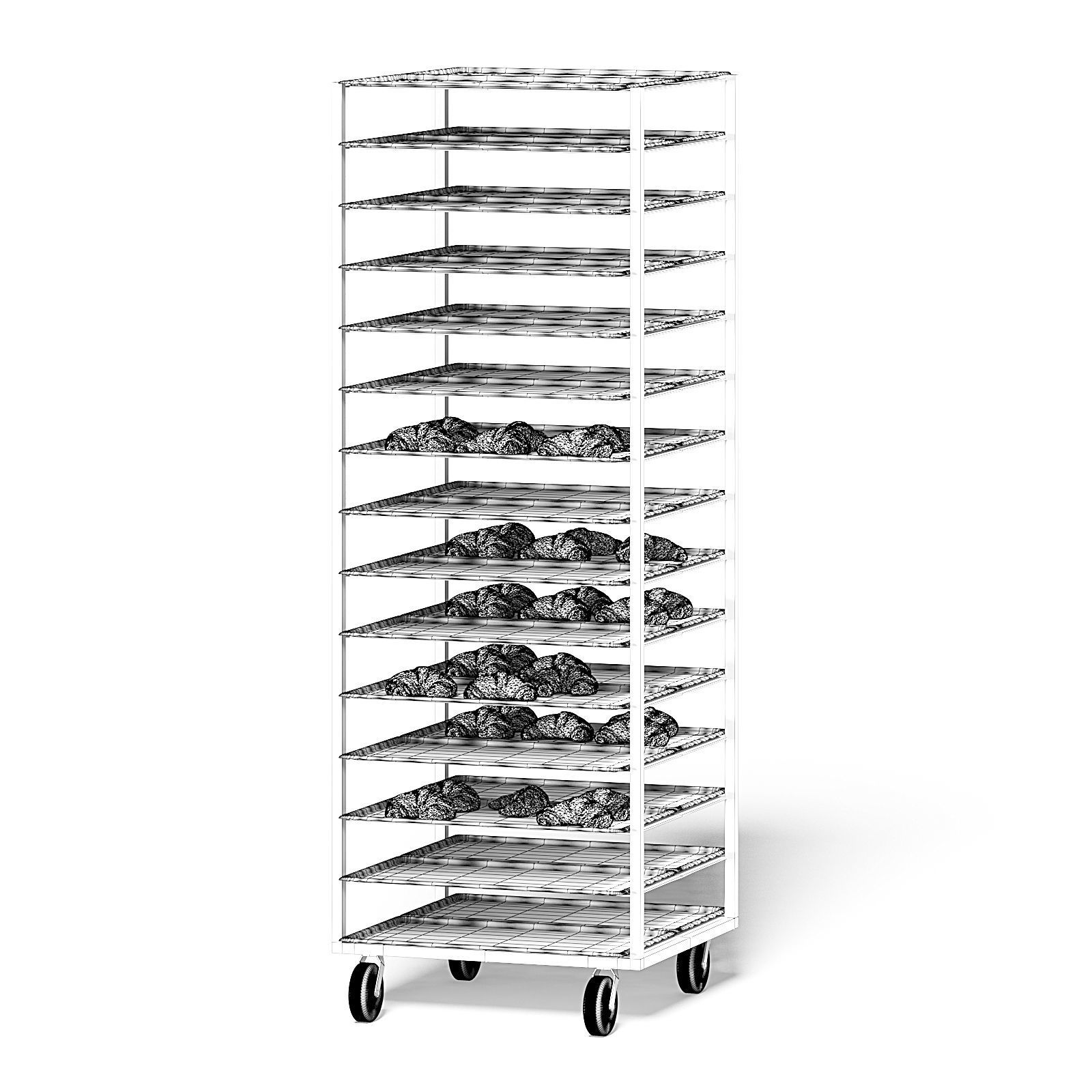 Market Shelf 3D Model - Croissants 3D model_6