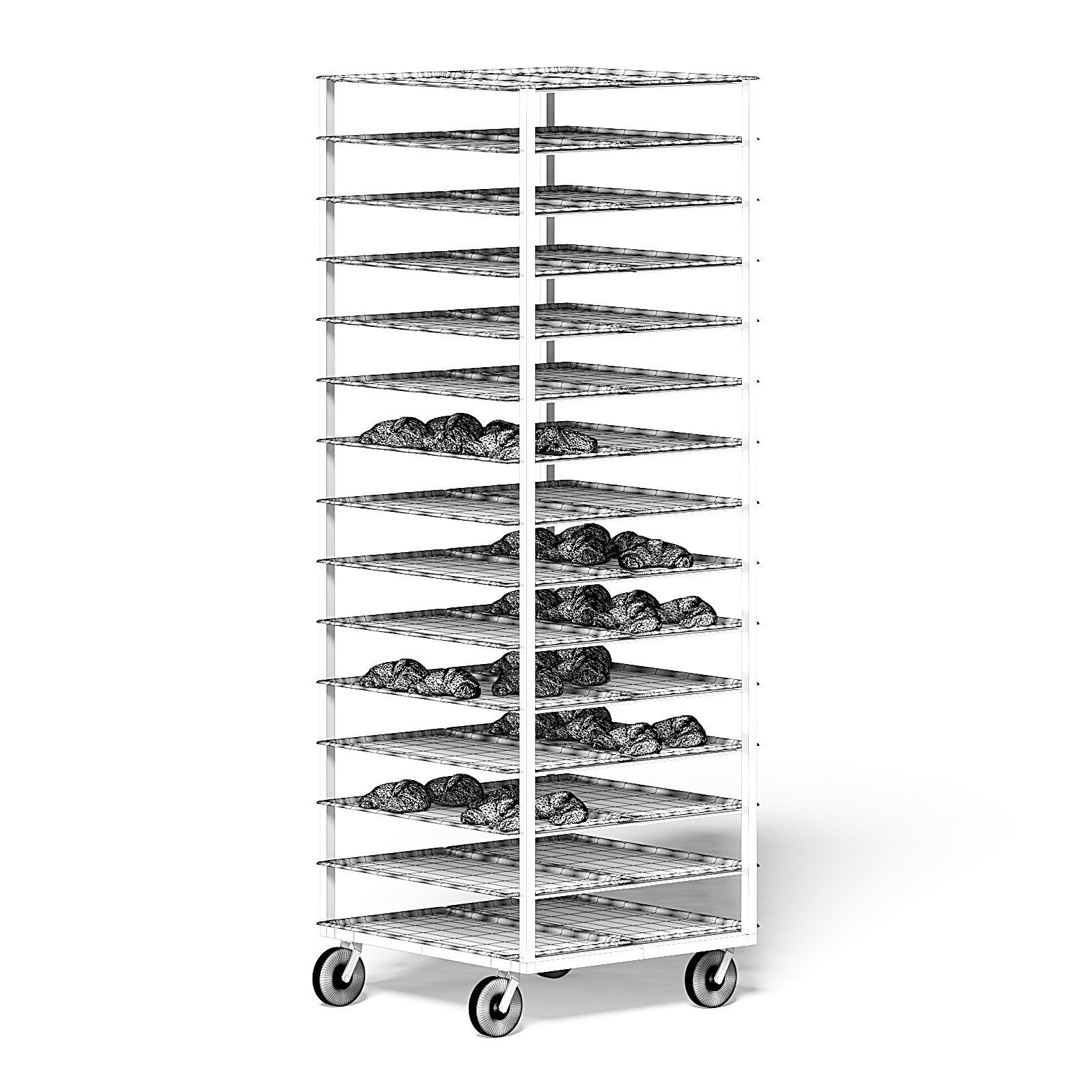 Market Shelf 3D Model - Croissants 3D model_1