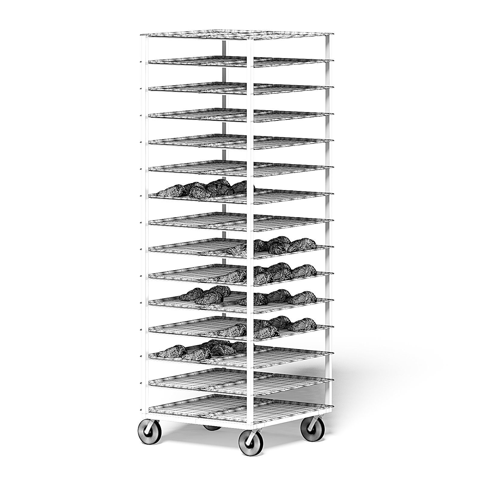 Market Shelf 3D Model - Croissants 3D model_4