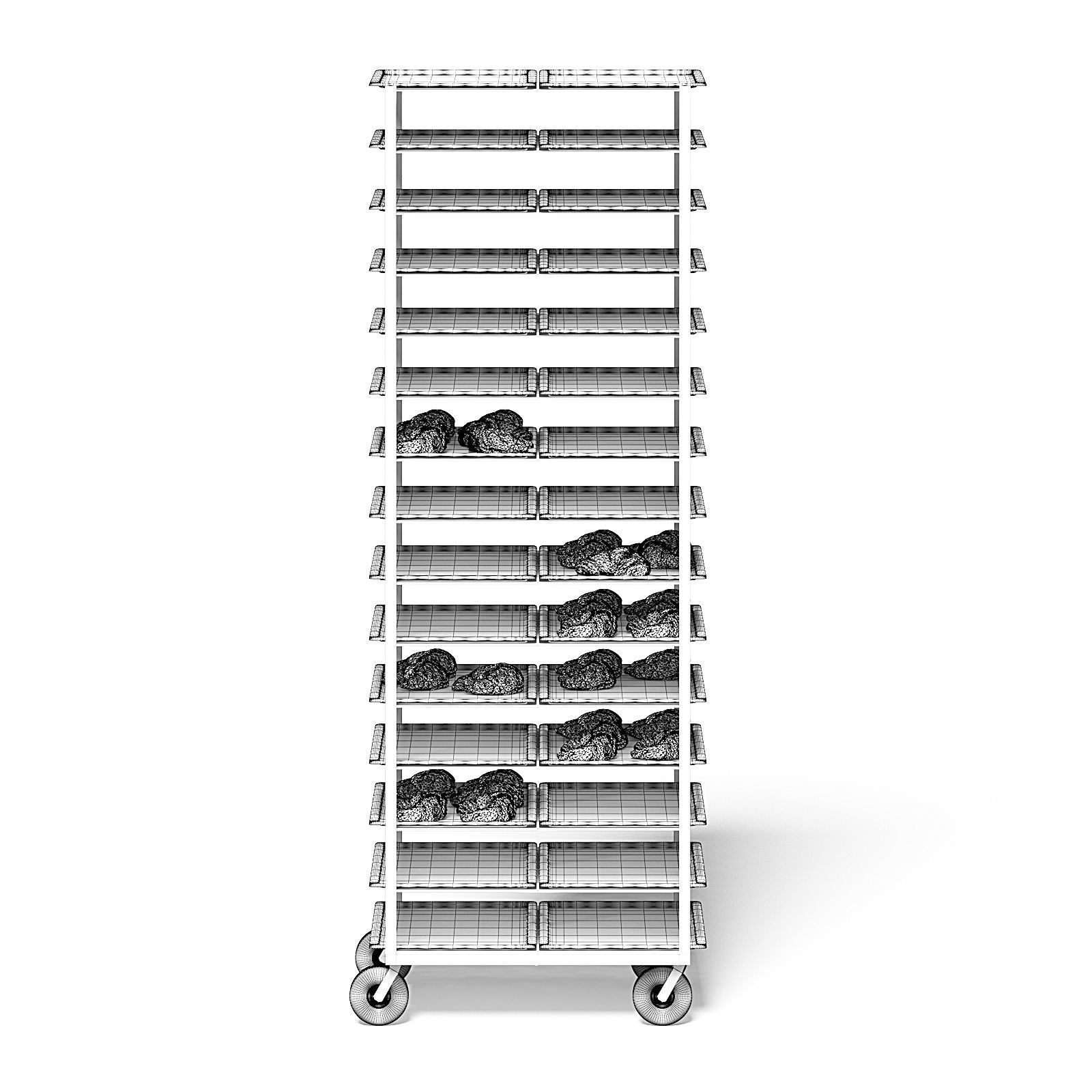 Market Shelf 3D Model - Croissants 3D model_2