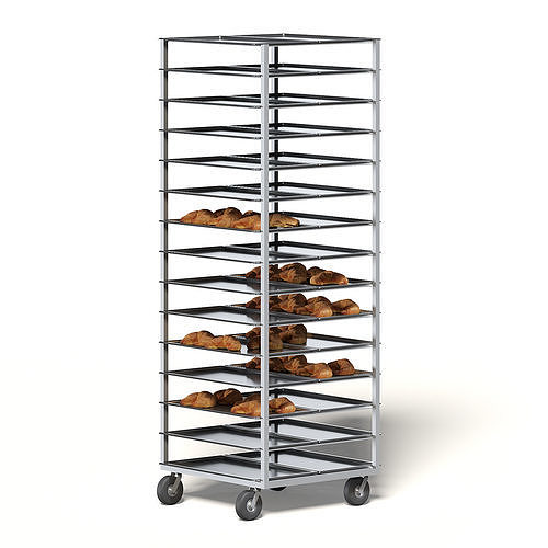 Market Shelf 3D Model - Croissants 3D model