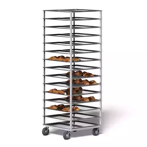 Market Shelf 3D Model - Croissants 3D model