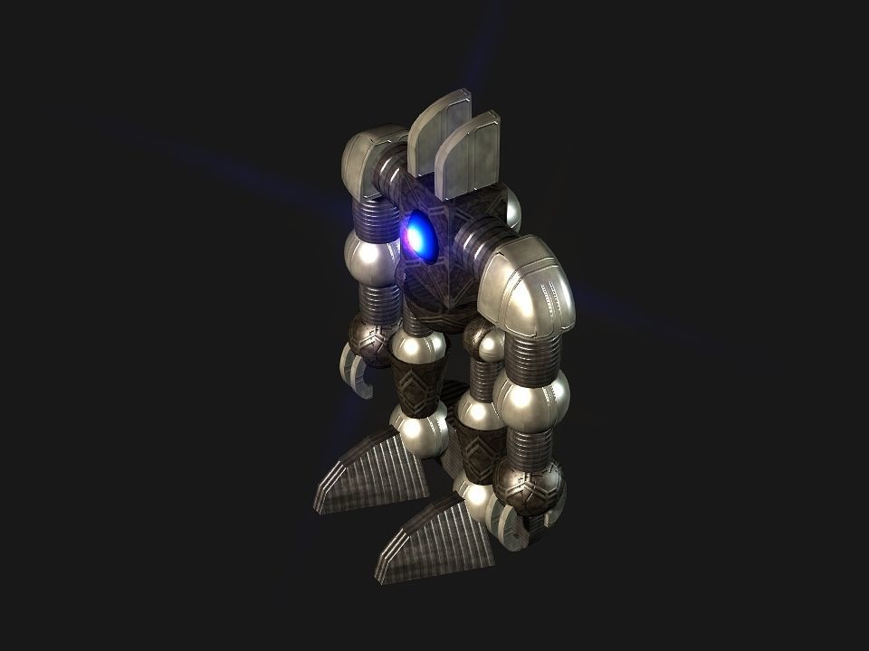 Metal Cyclops robot Low-poly 3D model_11