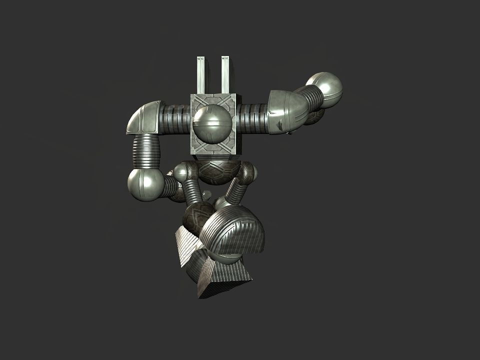 Metal Cyclops robot Low-poly 3D model_63