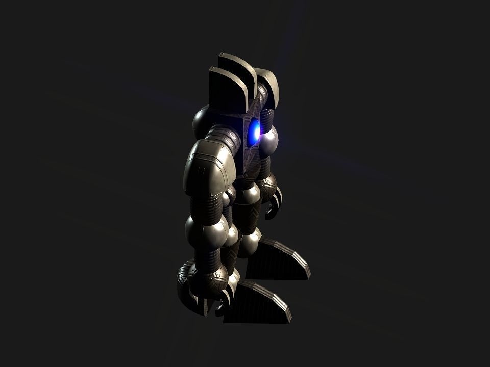 Metal Cyclops robot Low-poly 3D model_23
