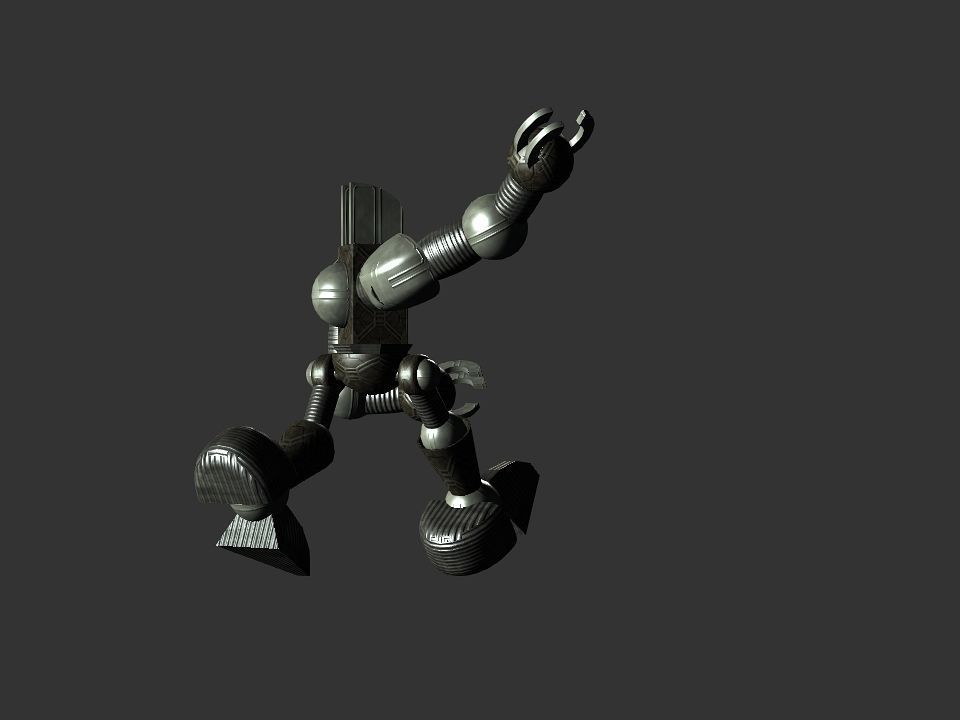 Metal Cyclops robot Low-poly 3D model_54