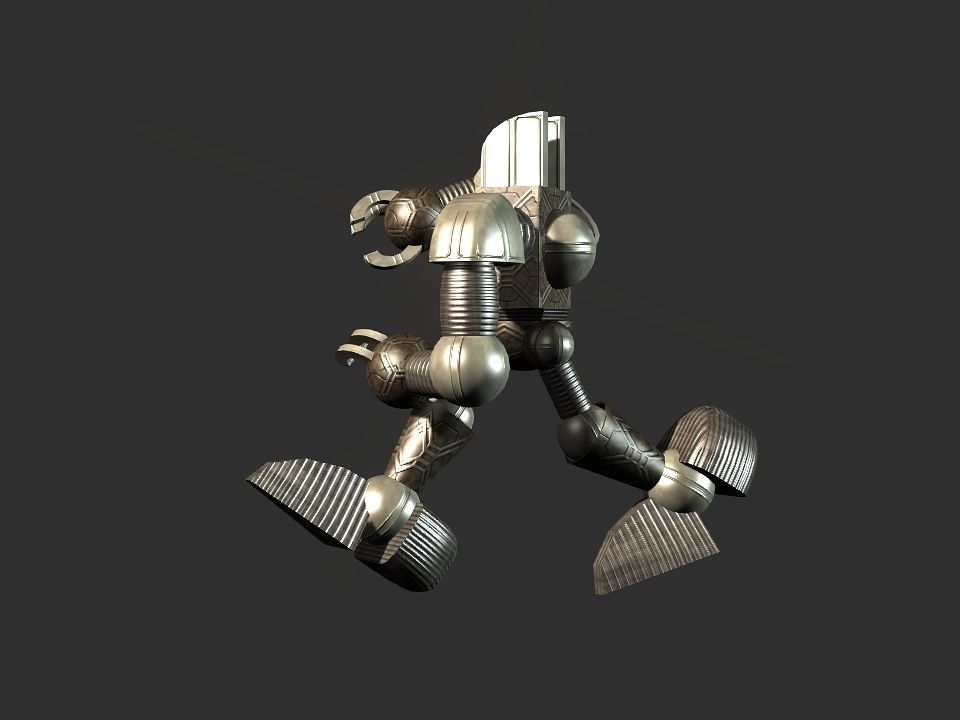 Metal Cyclops robot Low-poly 3D model_61
