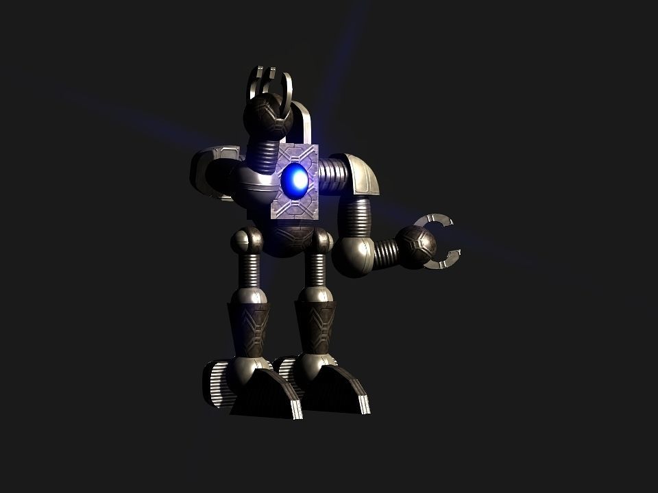 Metal Cyclops robot Low-poly 3D model_45