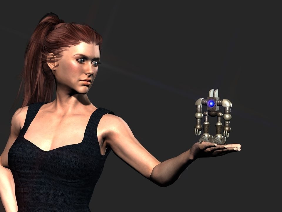 Metal Cyclops robot Low-poly 3D model_77