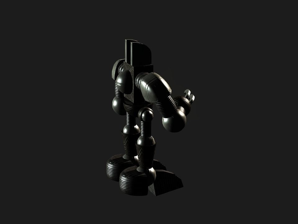 Metal Cyclops robot Low-poly 3D model_34