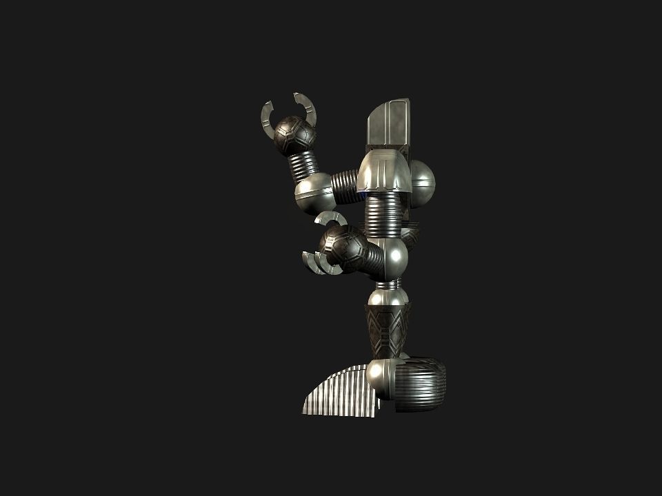Metal Cyclops robot Low-poly 3D model_41