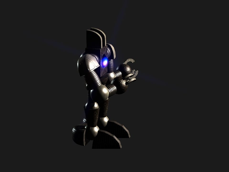 Metal Cyclops robot Low-poly 3D model_36