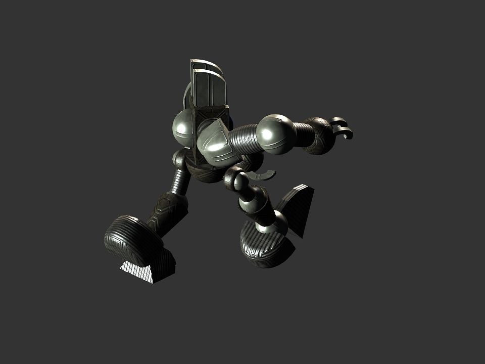 Metal Cyclops robot Low-poly 3D model_74