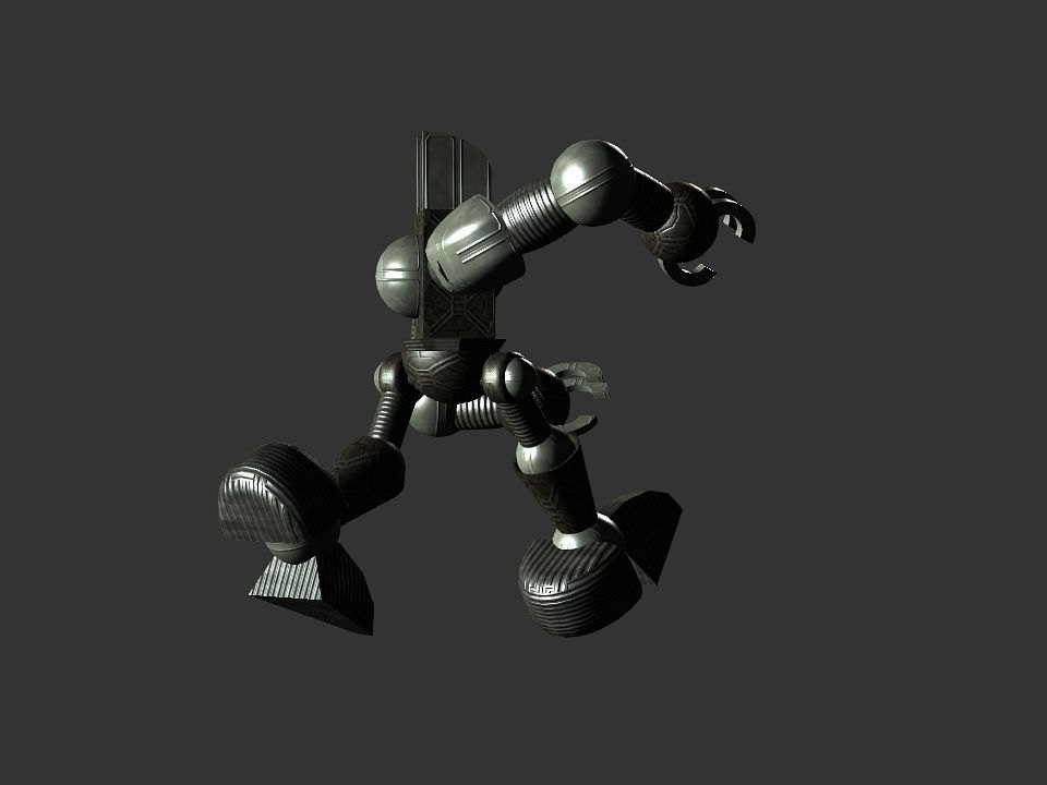 Metal Cyclops robot Low-poly 3D model_64