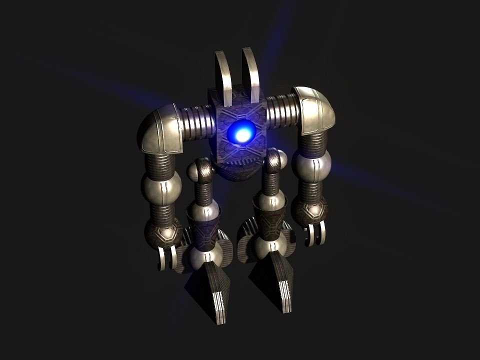 Metal Cyclops robot Low-poly 3D model_27
