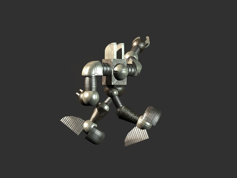 Metal Cyclops robot Low-poly 3D model_51