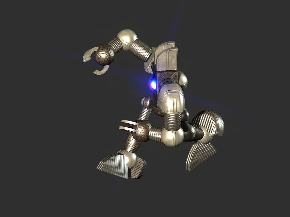 Metal Cyclops robot Low-poly 3D model_70
