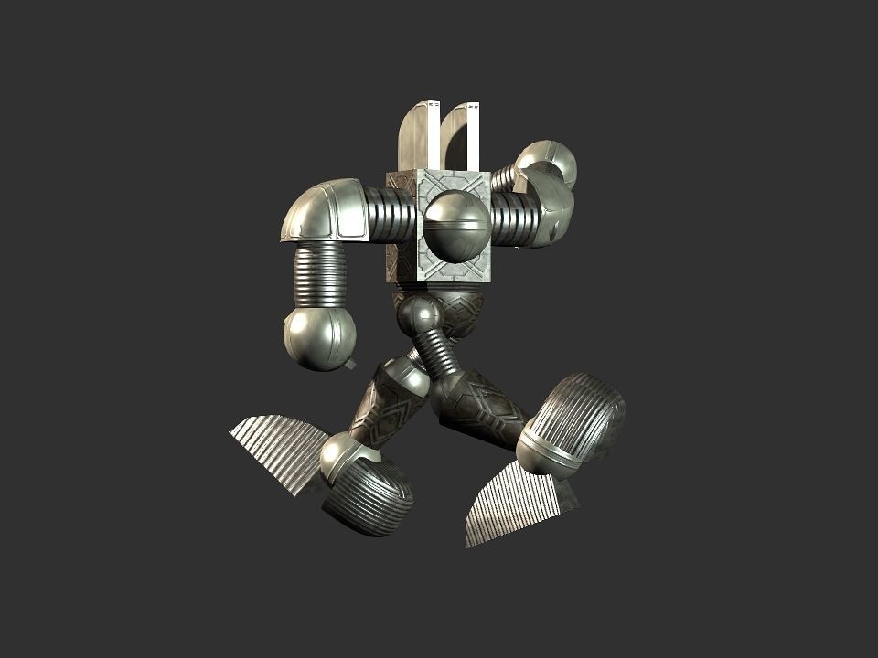 Metal Cyclops robot Low-poly 3D model_62