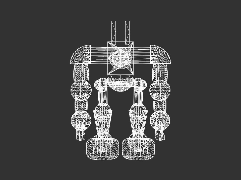 Metal Cyclops robot Low-poly 3D model_85