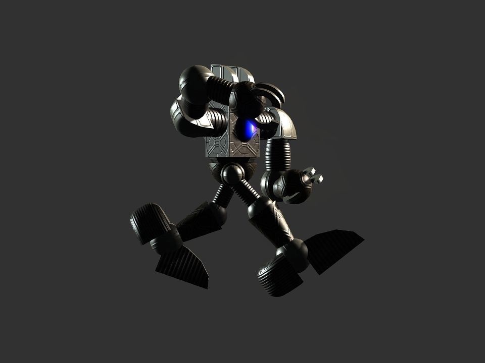 Metal Cyclops robot Low-poly 3D model_65