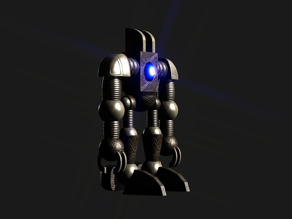 Metal Cyclops robot Low-poly 3D model_6