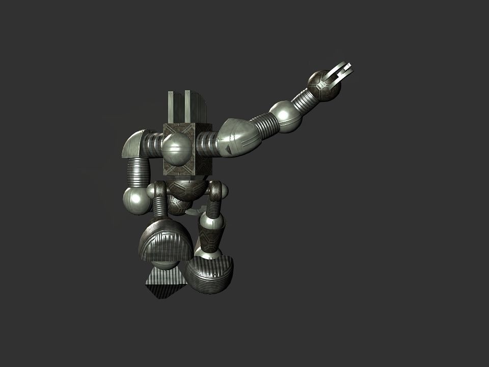 Metal Cyclops robot Low-poly 3D model_53