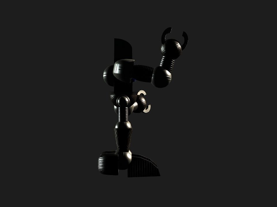 Metal Cyclops robot Low-poly 3D model_44