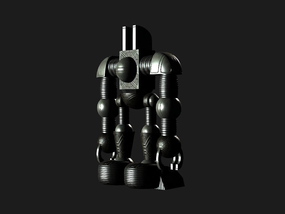 Metal Cyclops robot Low-poly 3D model_88