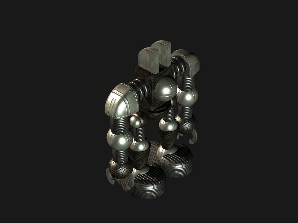 Metal Cyclops robot Low-poly 3D model_16
