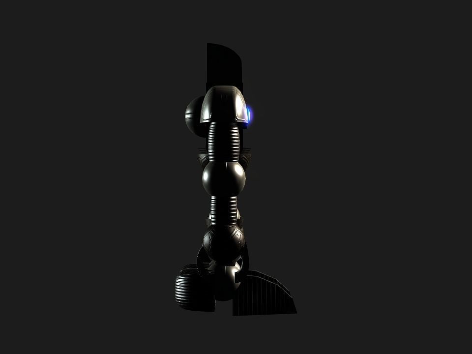 Metal Cyclops robot Low-poly 3D model_4