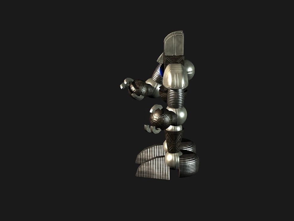 Metal Cyclops robot Low-poly 3D model_32