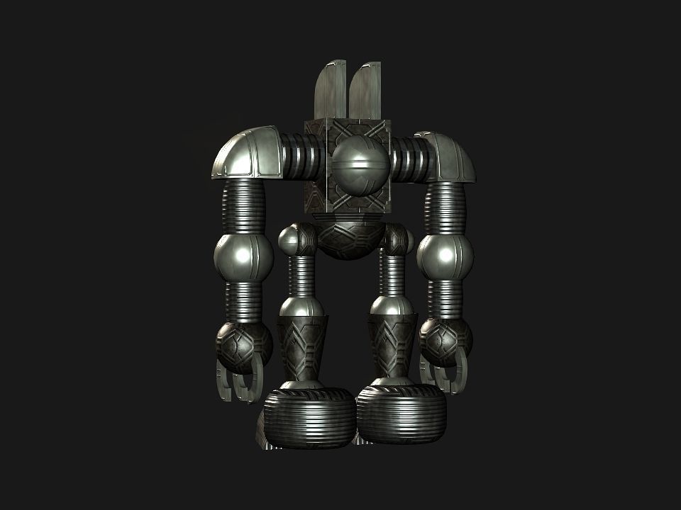 Metal Cyclops robot Low-poly 3D model_57