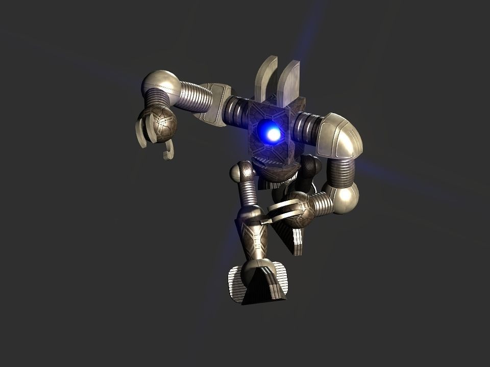 Metal Cyclops robot Low-poly 3D model_69